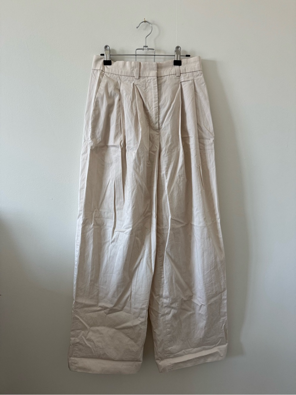 COS Wide Leg Beige Tailored Trousers